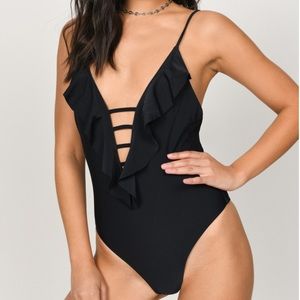 Tobi Black One Piece Bathingsuit
